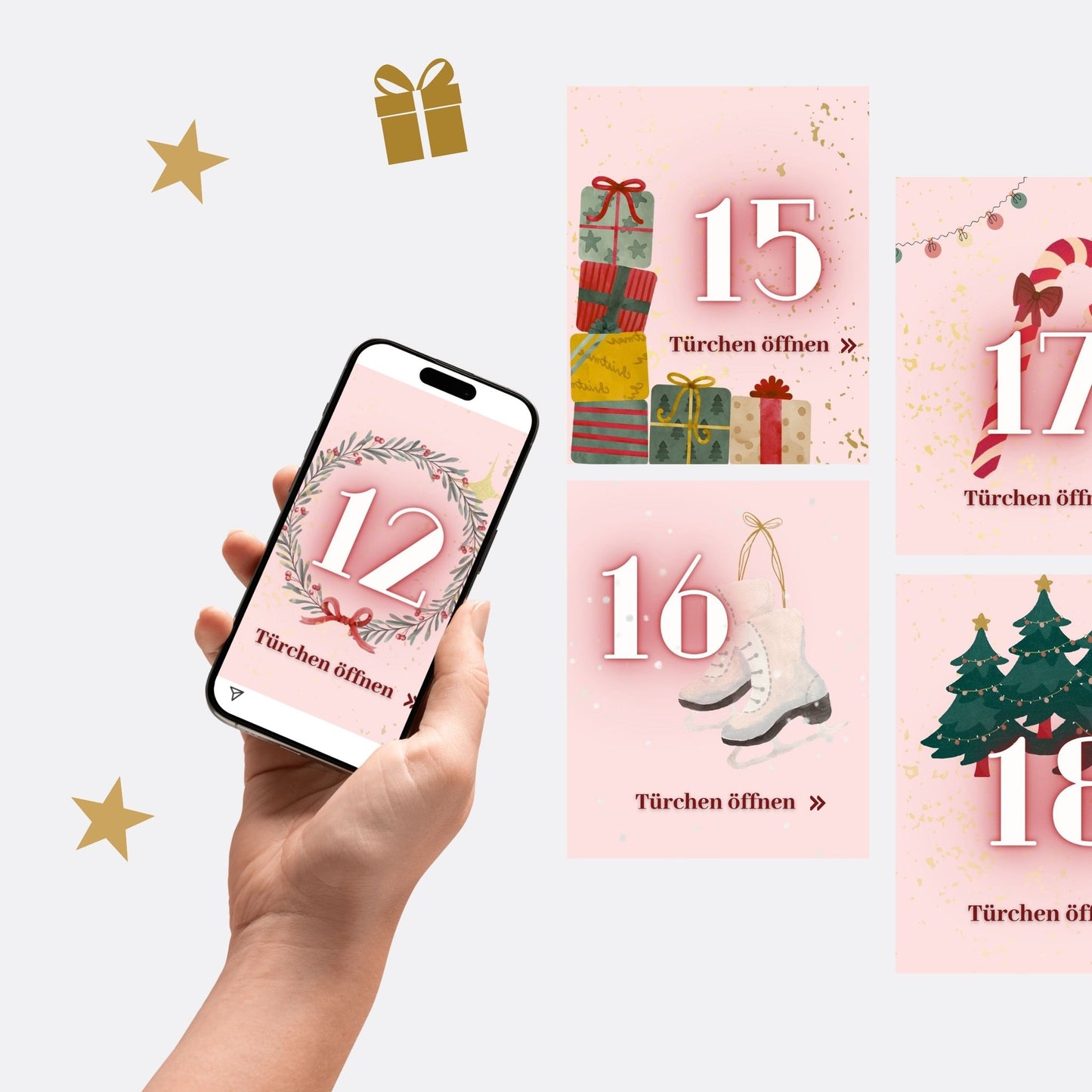 Social Media Adventskalender Template Set Wintertraum ✨ | Canva Vorlagen für Instagram, Facebook & Pinterest