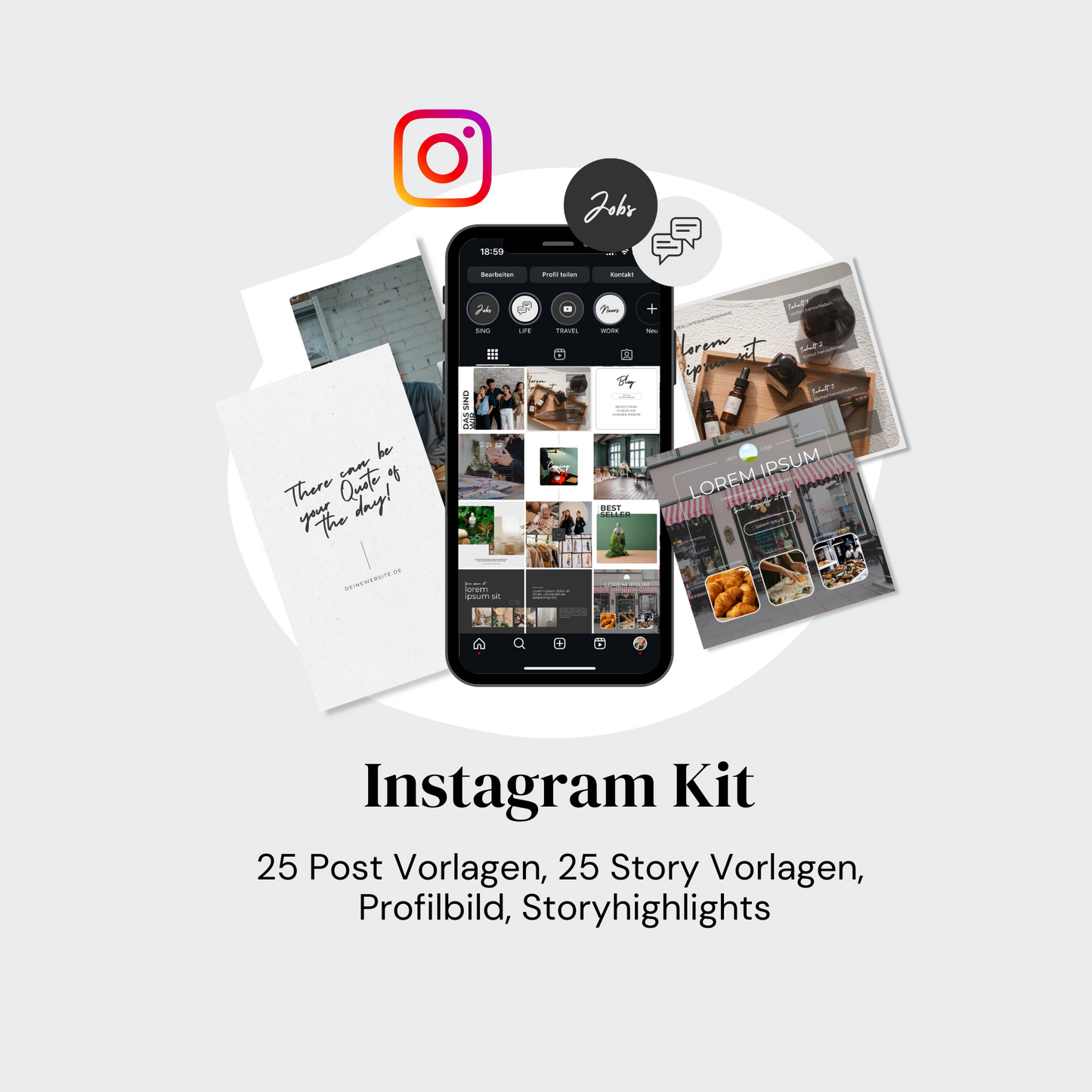 Social Media Brand Kit | minimalistic Design | Canva Template
