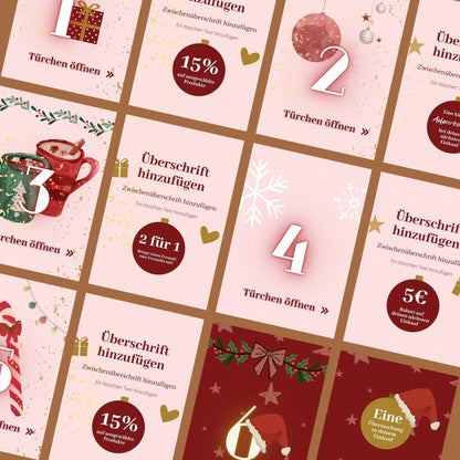 Social Media Adventskalender Template Set Wintertraum ✨ | Canva Vorlagen für Instagram, Facebook & Pinterest