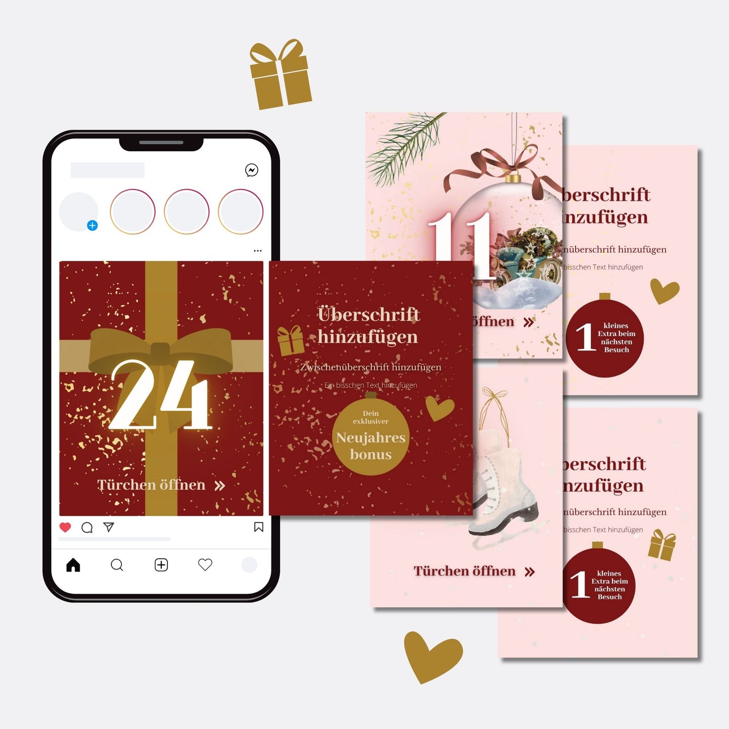 Social Media Adventskalender Template Set Wintertraum ✨ | Canva Vorlagen für Instagram, Facebook & Pinterest
