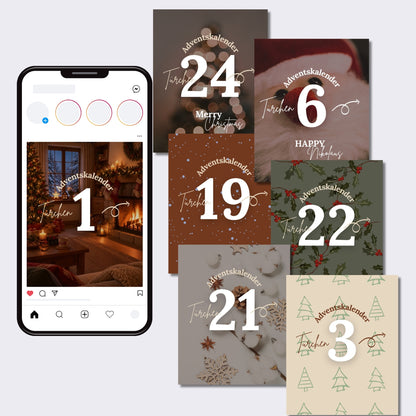48 Canva Vorlagen für Social Media Adventskalender und Weihnachtsmarketing