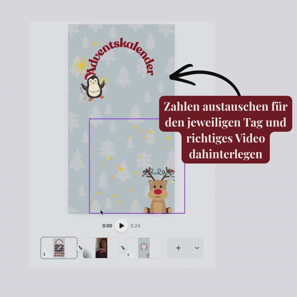 Canva Social Media Adventskalender mit eigenem Video